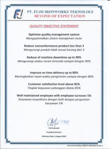 Quality Objective Statement